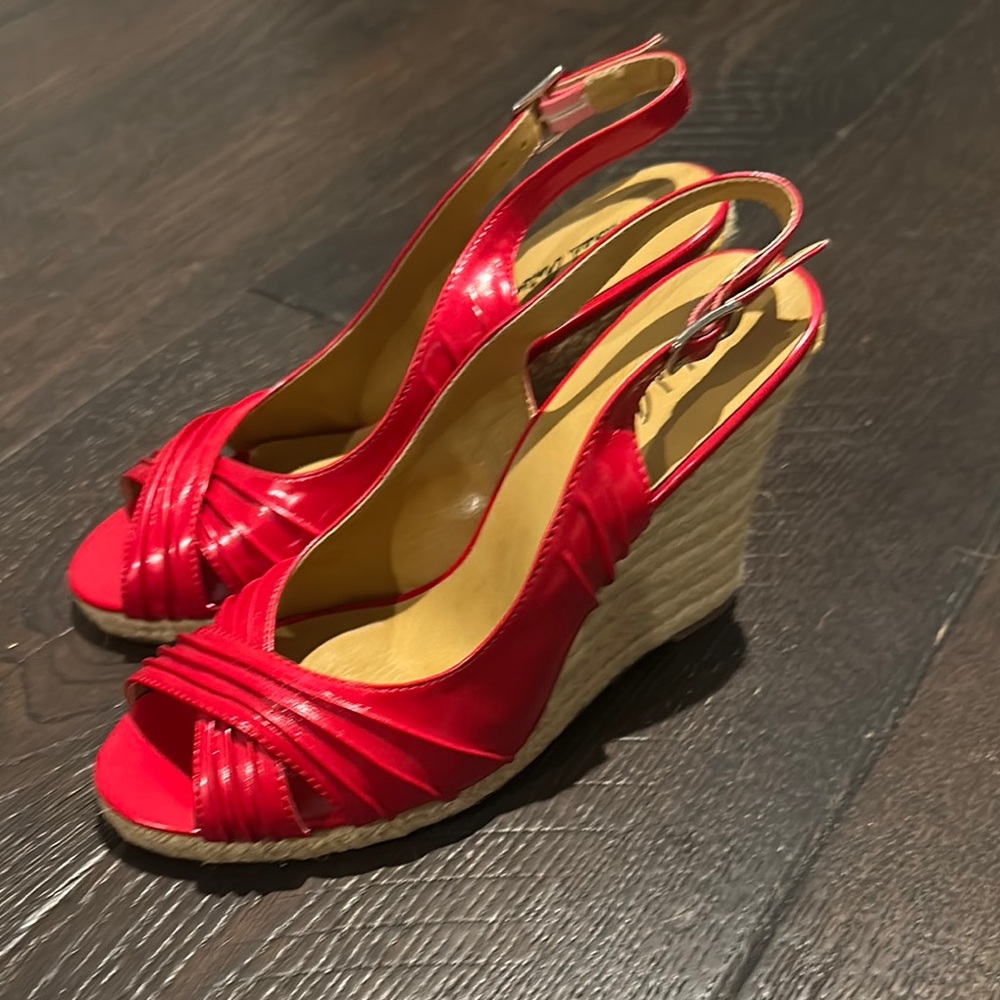 Michael Antonio Vibrant Red Wedge Sandals